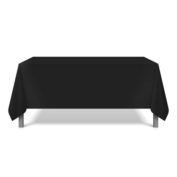 Monarch Tablecloths 52 x 52 Black , 6PK TL-52X52-BLACK
